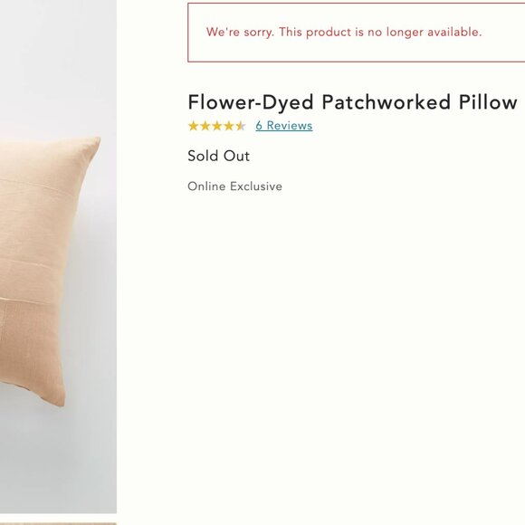 Anthropologie Flower-Dyed Patchworked Pillow - Picture 3 of 3